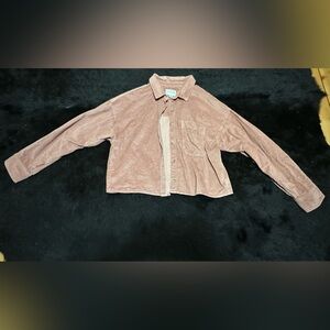 Pink Corduroy Cropped Jacket